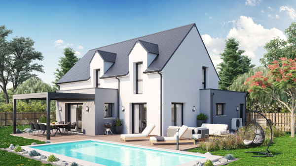 Maison neuve à Plerguer avec 4 chambres sur terrain de 378m2 - image 1